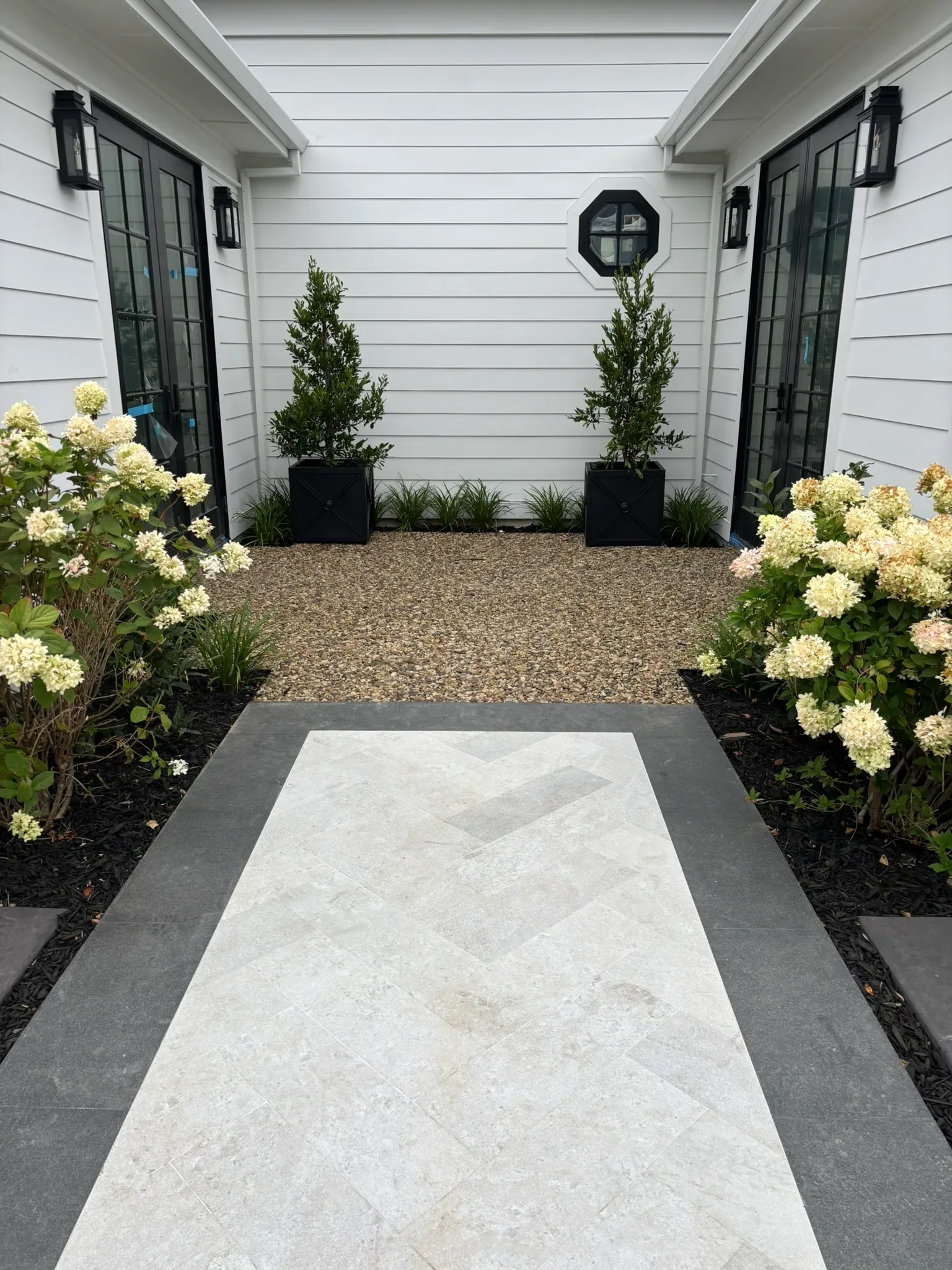 Custom patio cover matched to the home with clean integration