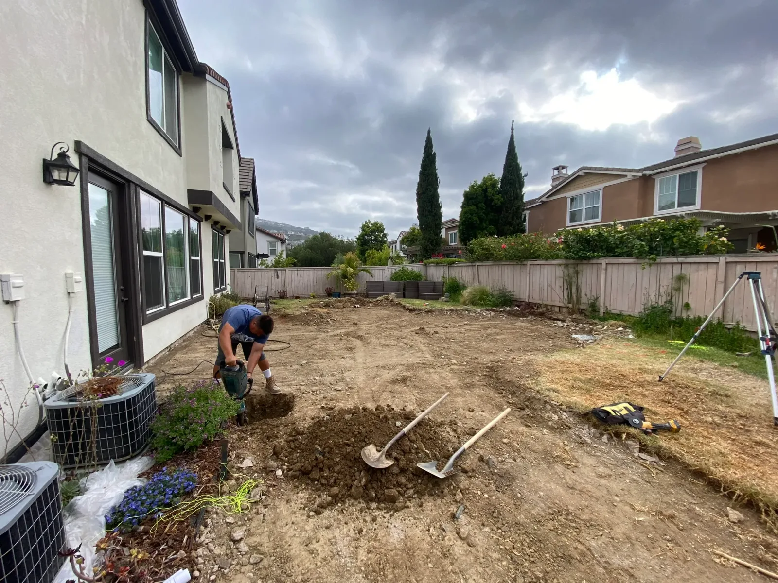 Paver patio installation