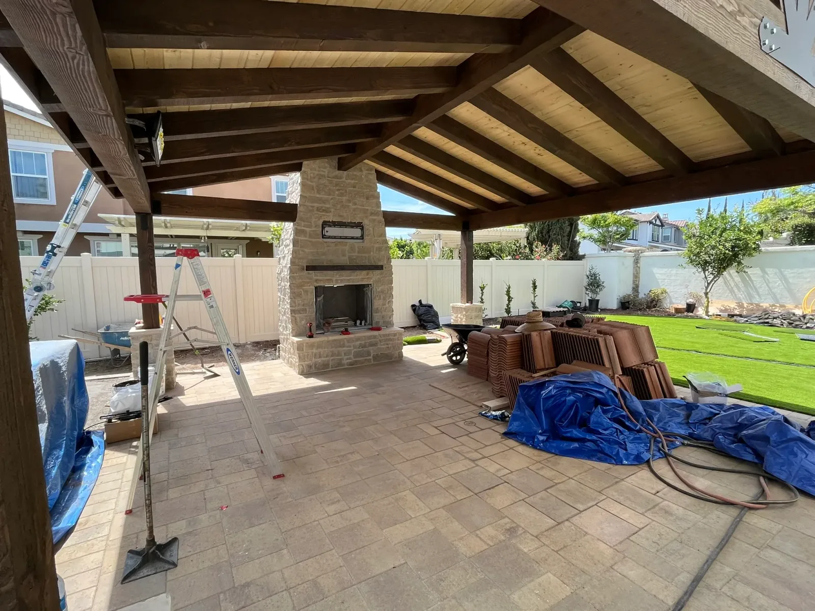 Finished concrete driveway and patio work